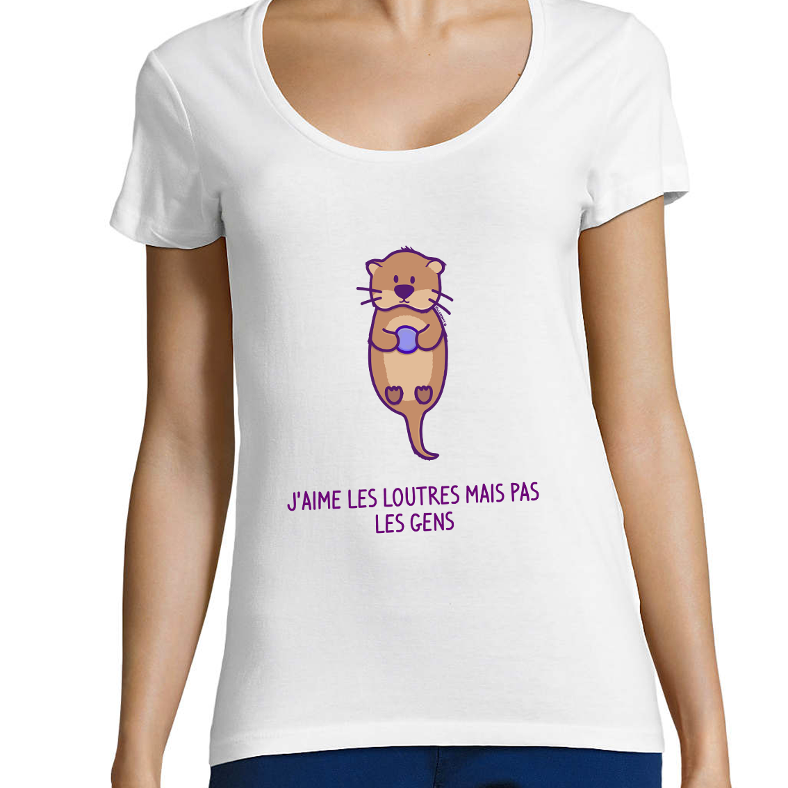 T-shirt Femme - J'aime les loutres mais pas les gens