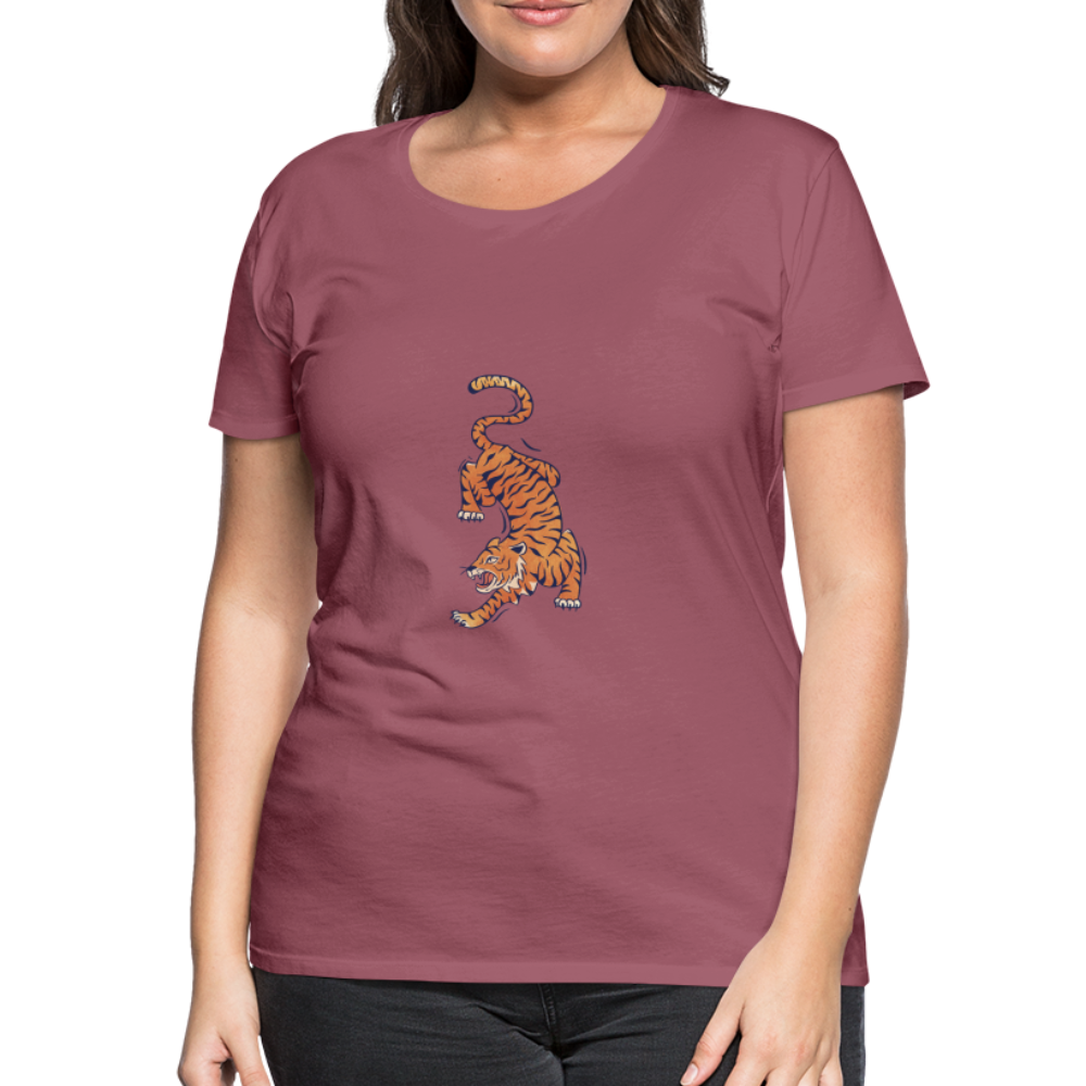 T-shirt Femme Tigre - mauve