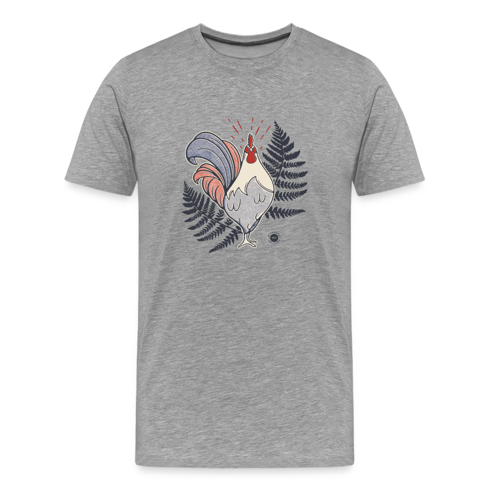 T-shirt Coq et Fougères - gris chiné