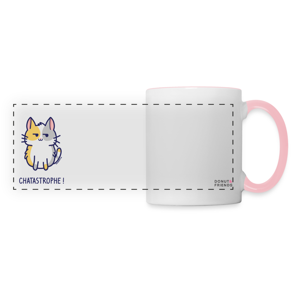 Mug Chatastrophe ! - Chat - blanc/rose