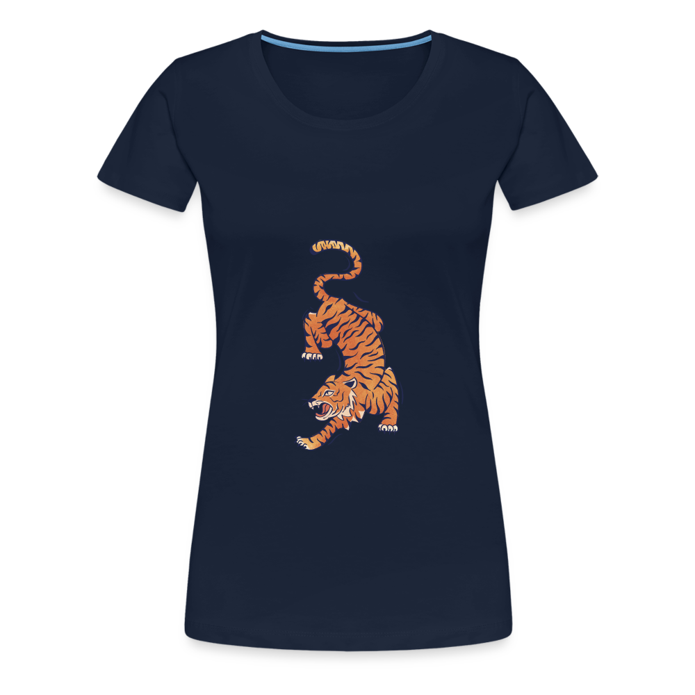 T-shirt Femme Tigre - bleu marine