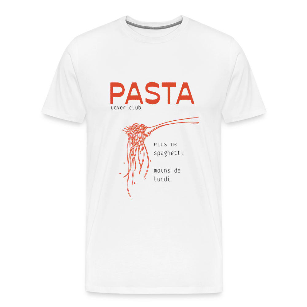 T-shirt Homme Pasta Lover Club - blanc