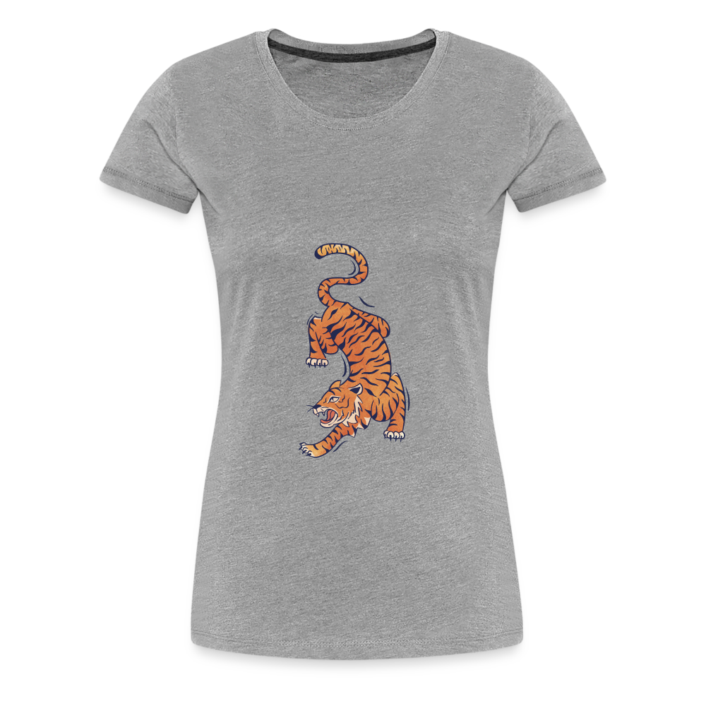 T-shirt Femme Tigre - gris chiné