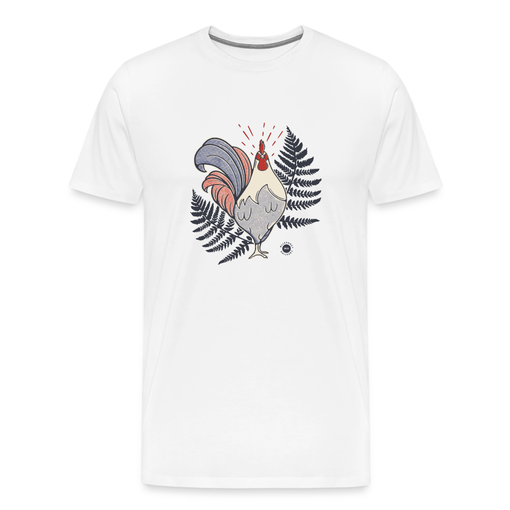 T-shirt Coq et Fougères - blanc