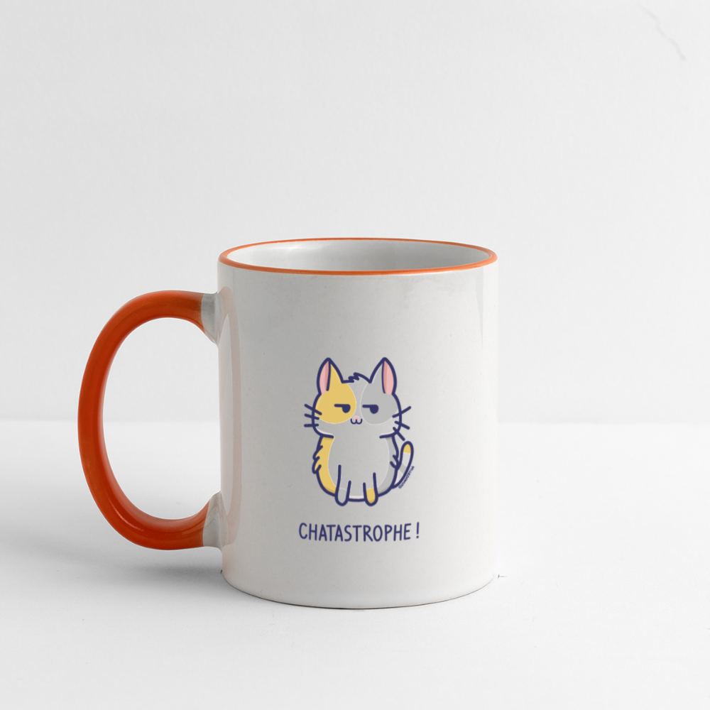 Mug Chatastrophe ! - Chat - blanc/orange