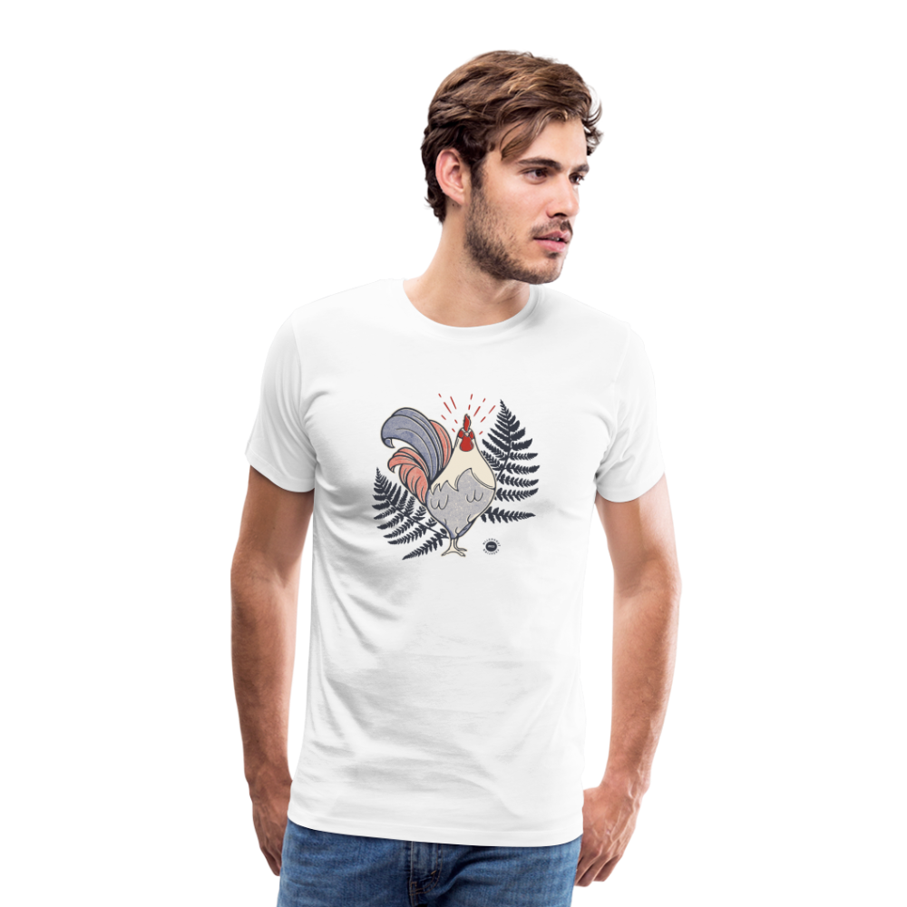 T-shirt Coq et Fougères - blanc