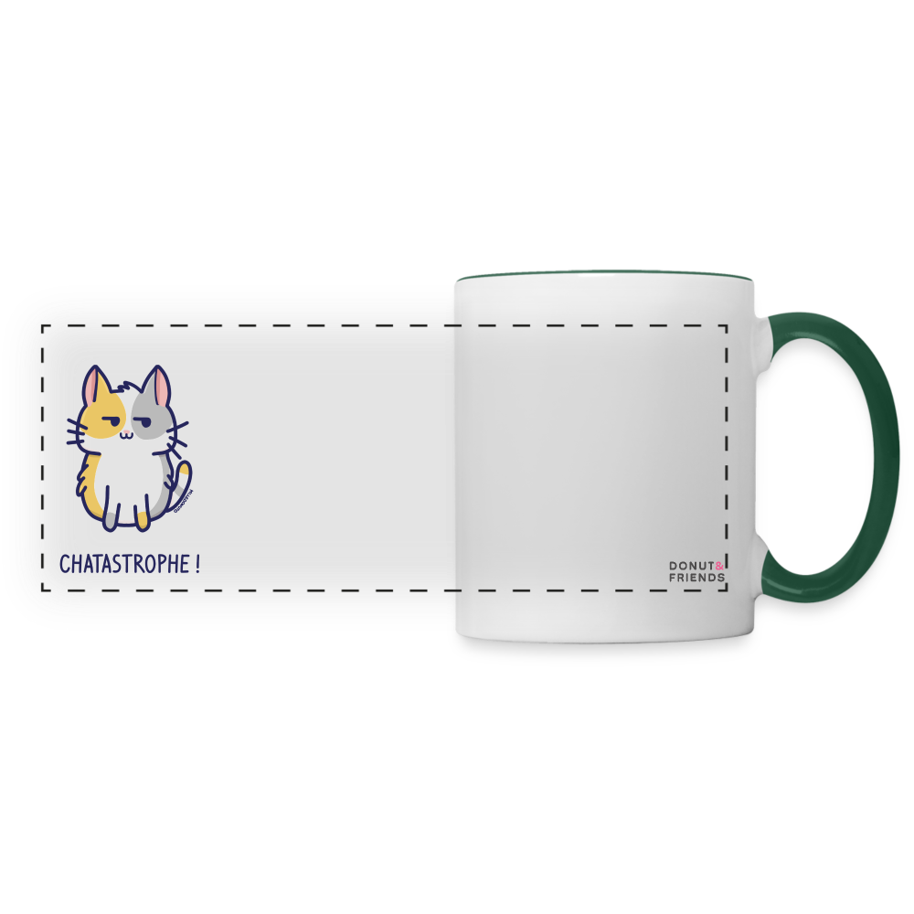 Mug Chatastrophe ! - Chat - blanc/vert foncé