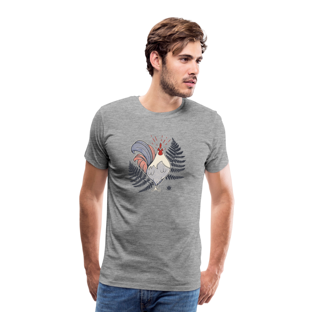 T-shirt Coq et Fougères - gris chiné