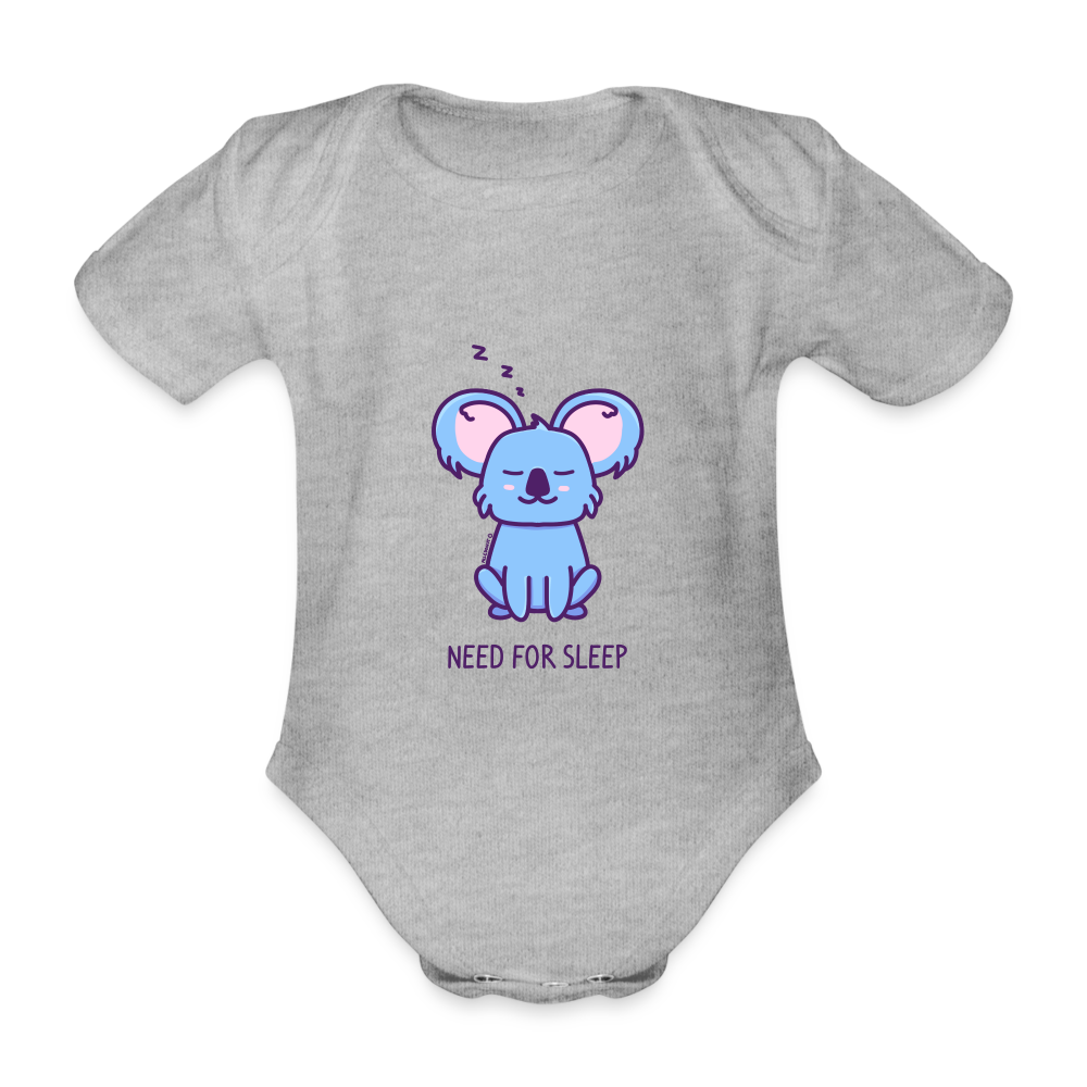 Body Bébé bio manches courtes - Koala - gris chiné