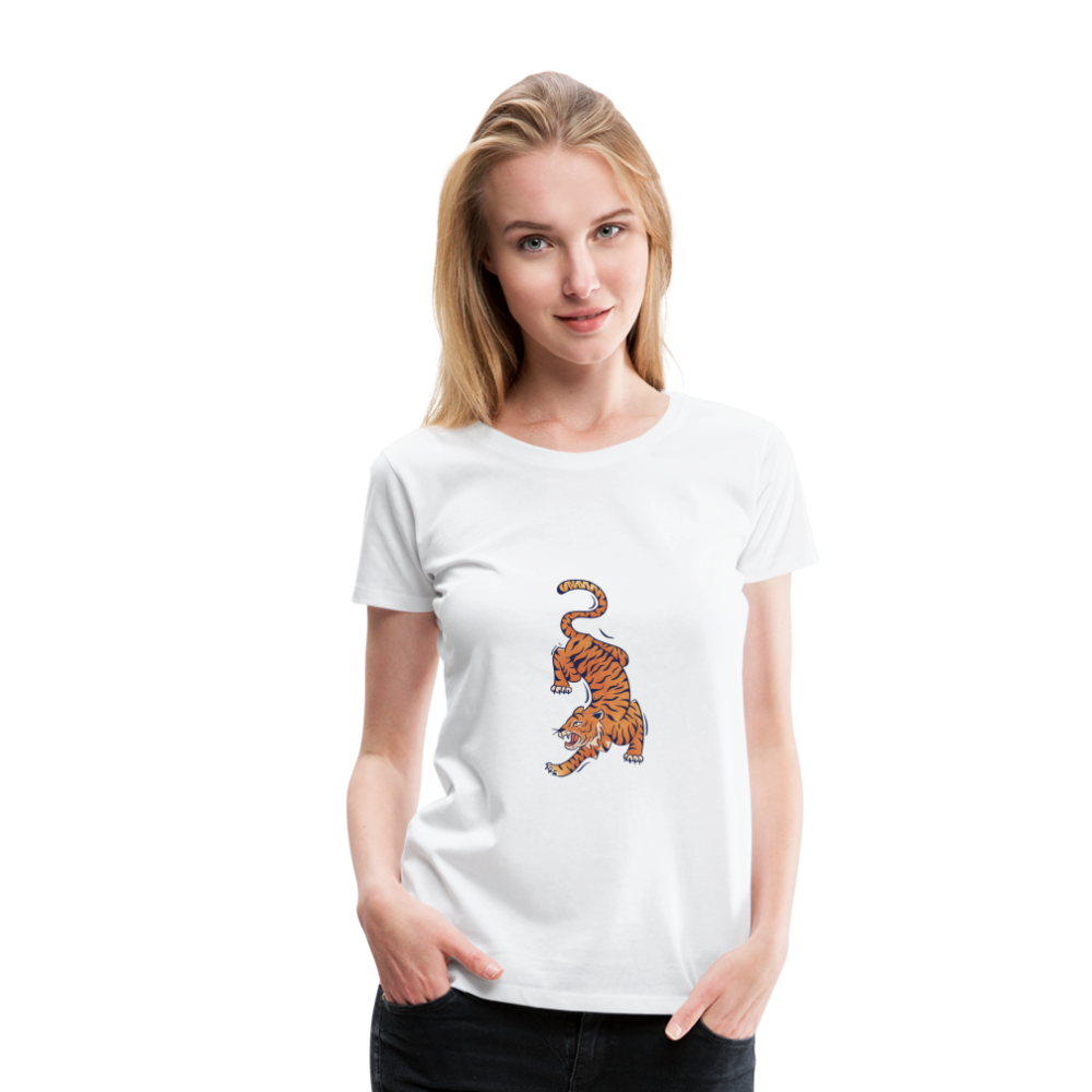 T-shirt Femme Tigre - blanc