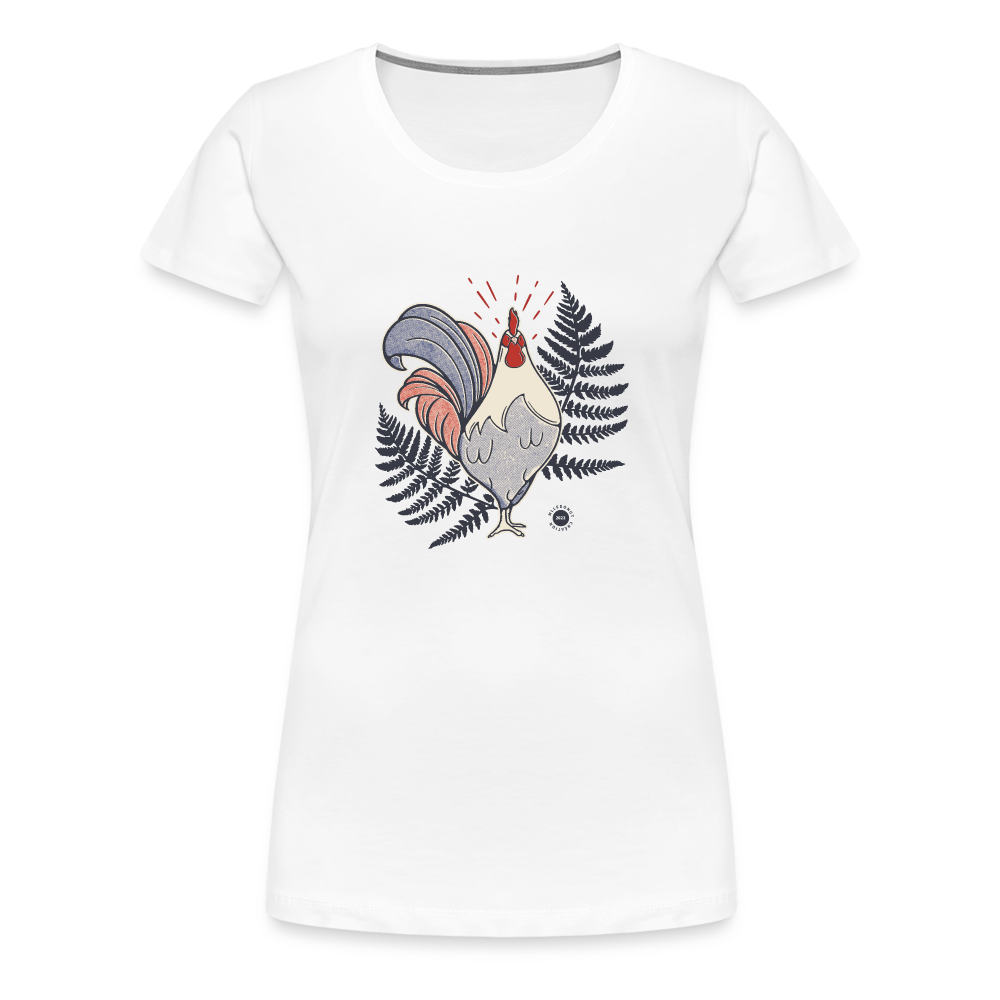 T-shirt Femme Coq et Fougères - blanc