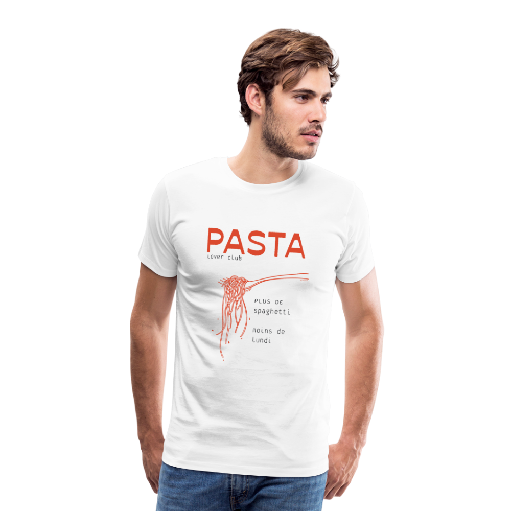 T-shirt Homme Pasta Lover Club - blanc