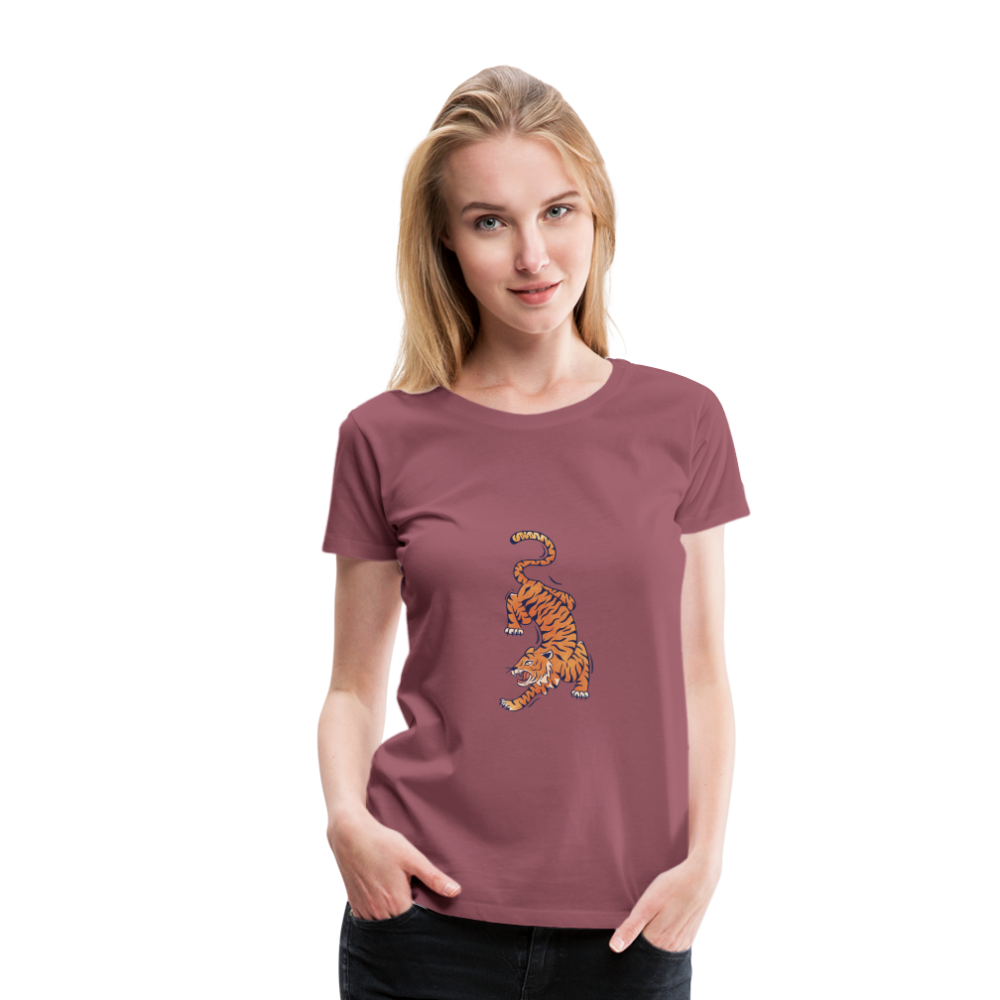 T-shirt Femme Tigre - mauve