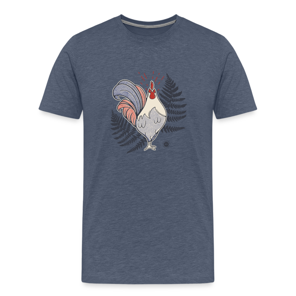 T-shirt Coq et Fougères - bleu chiné