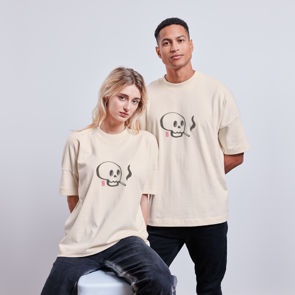 T-shirt bio BLASTER oversize Stanley/Stella Unisexe - Tête de mort - blanc cassé