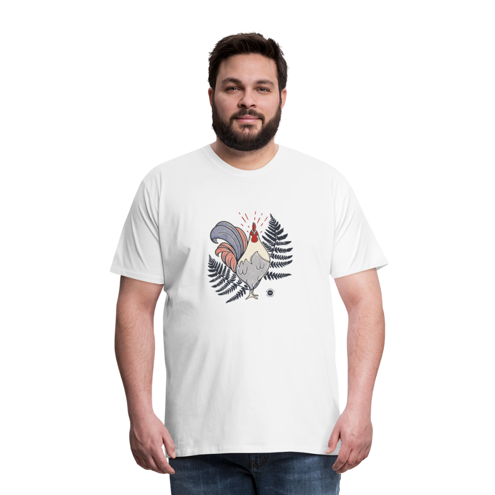 T-shirt Coq et Fougères - blanc