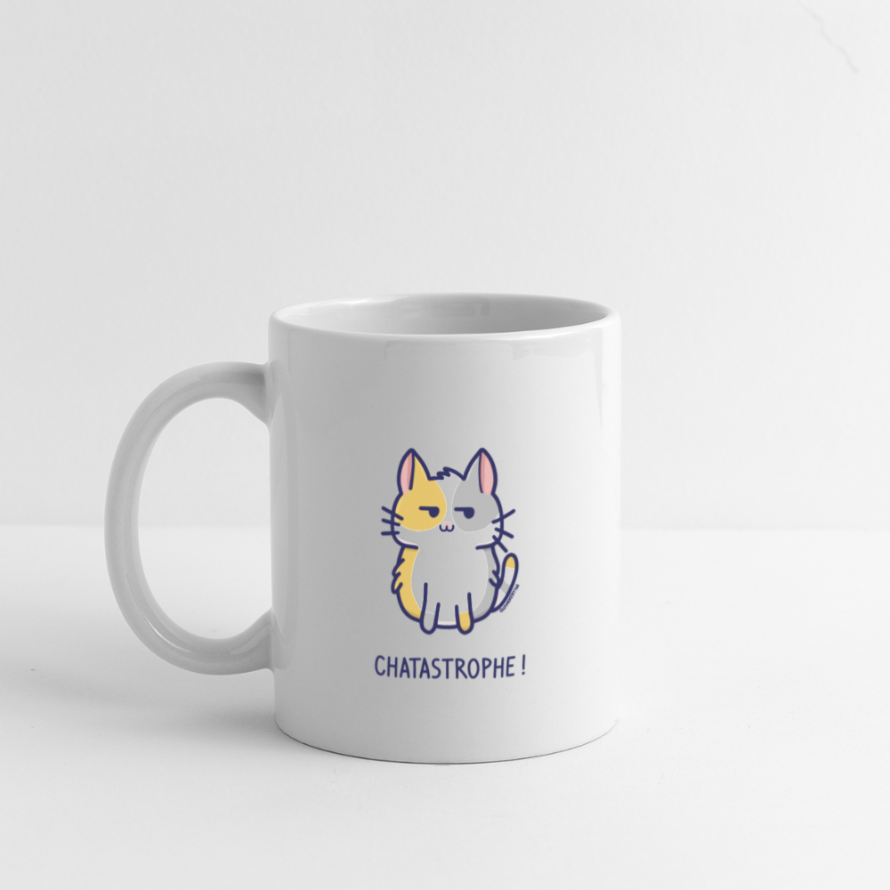 Mug Chatastrophe ! - Chat - blanc