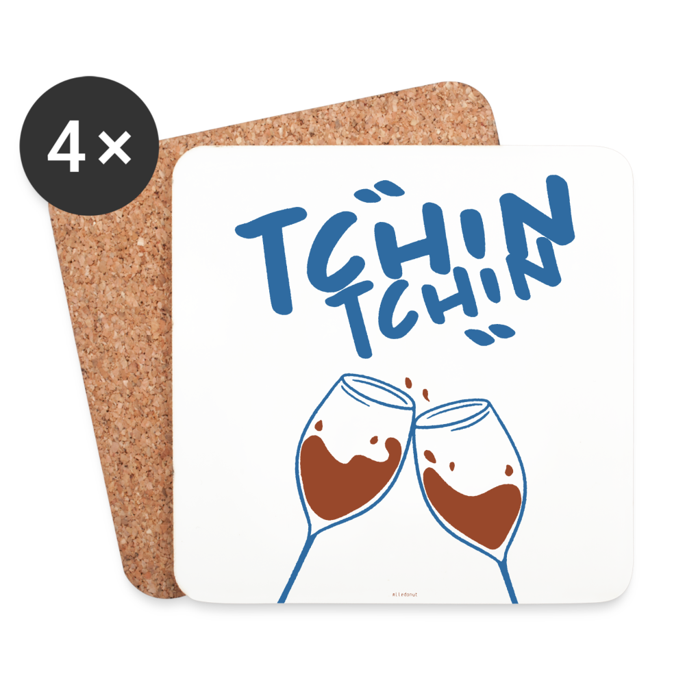 Dessous de verre (lot de 4) Tchin Tchin - blanc