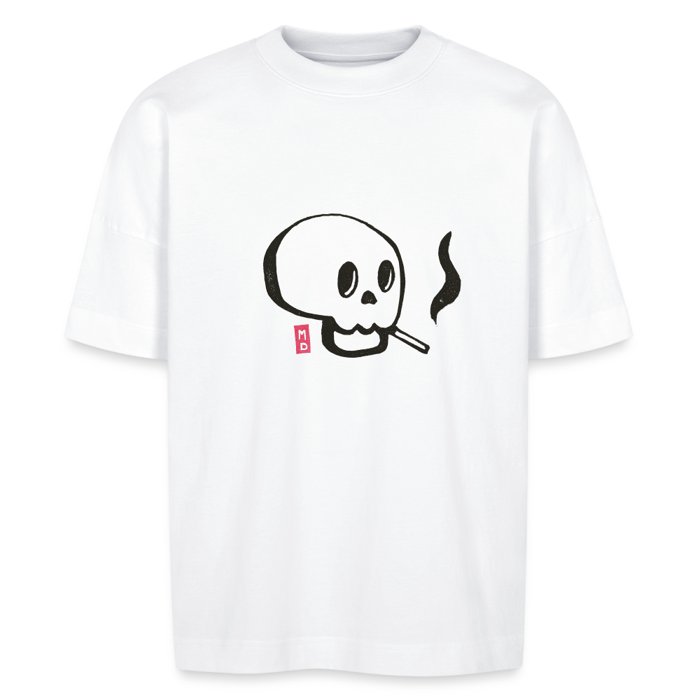 T-shirt bio BLASTER oversize Stanley/Stella Unisexe - Tête de mort - blanc