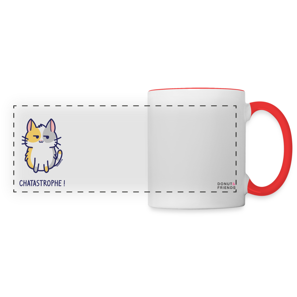 Mug Chatastrophe ! - Chat - blanc/rouge