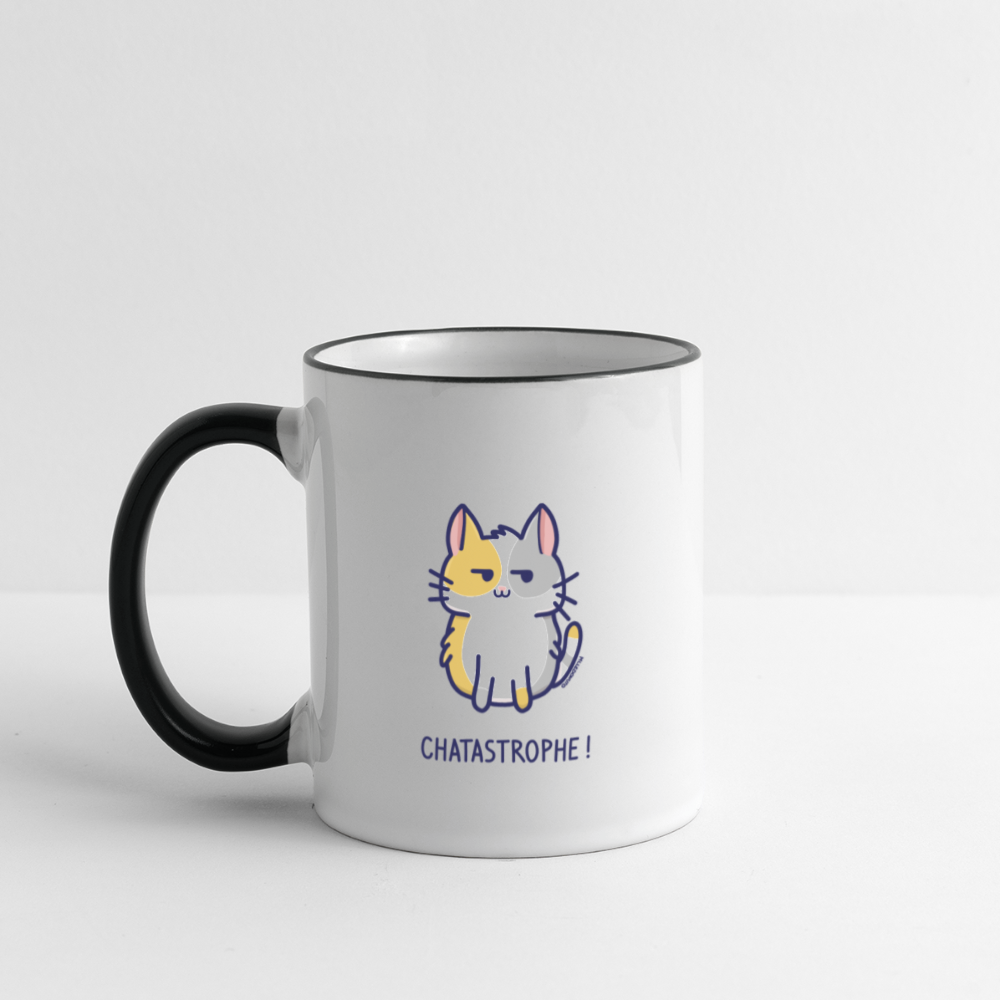 Mug Chatastrophe ! - Chat - blanc/noir