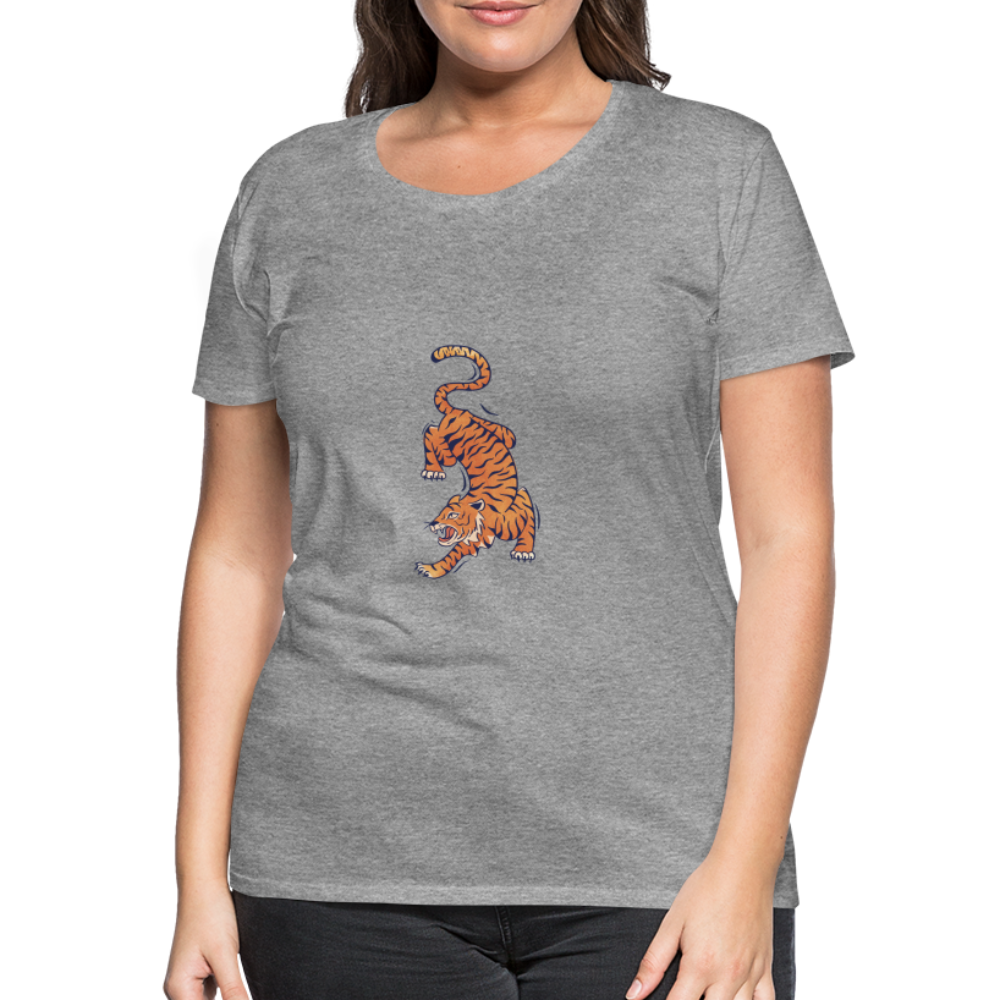 T-shirt Femme Tigre - gris chiné