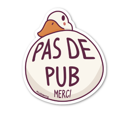 Sticker pas de pub arrière train oie