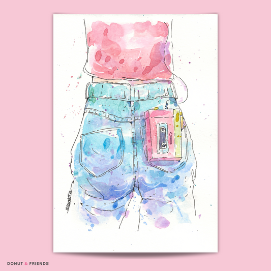 Aquarelle Originale - 80's - Walkman