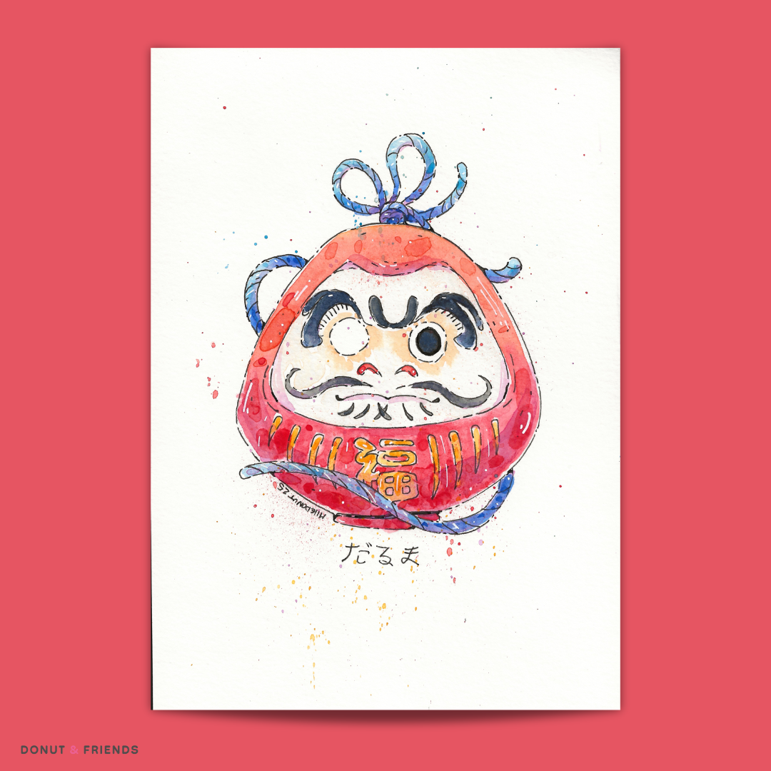 Aquarelle Originale - Daruma