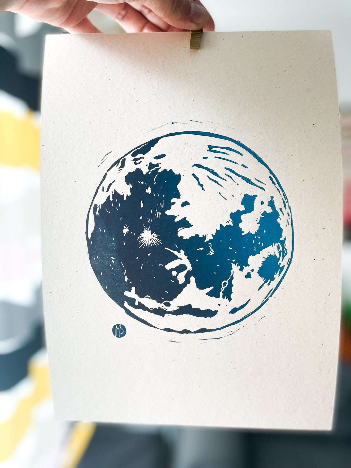 Planet - Original Linocut