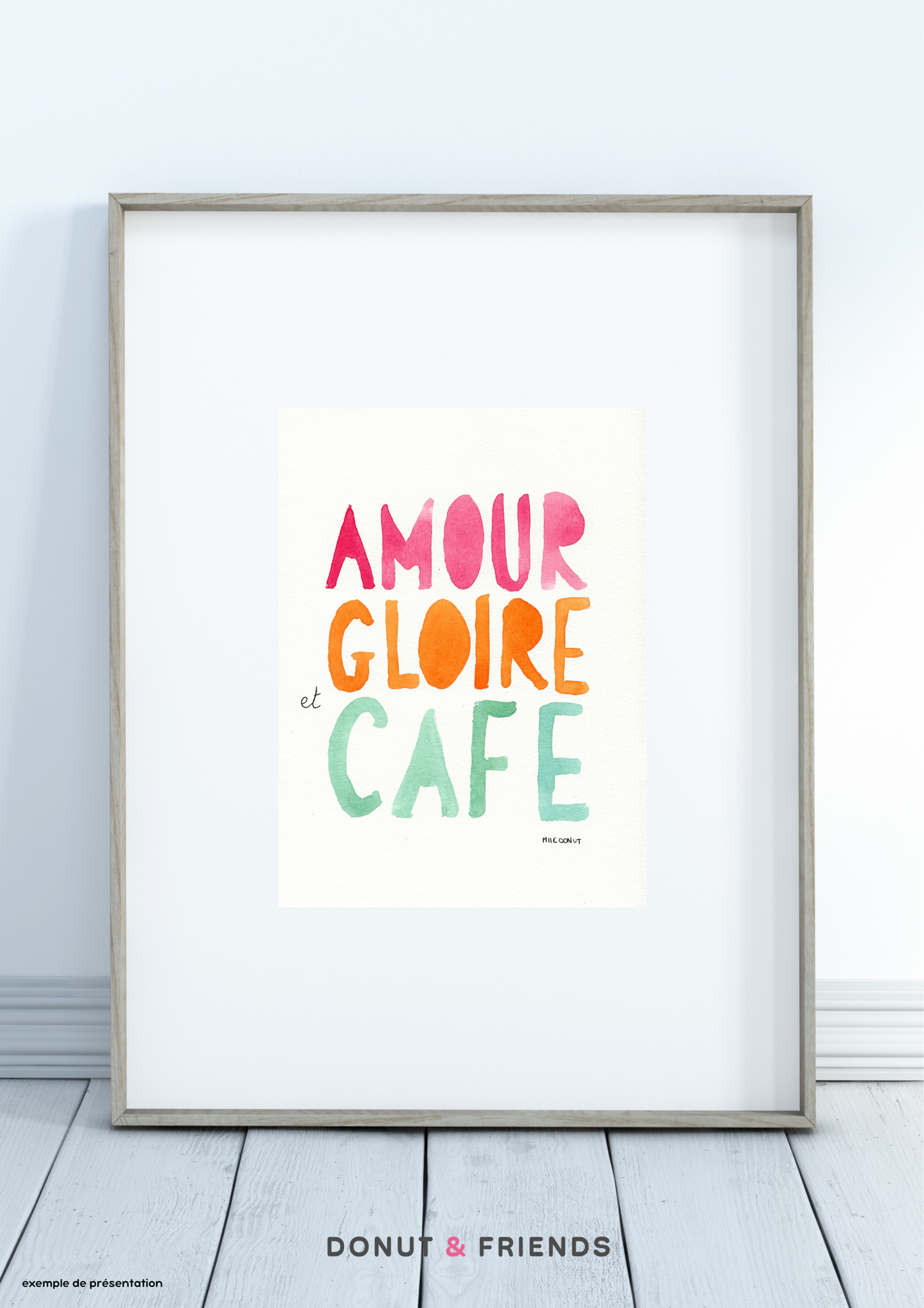 Amour Gloire et Café - A5 - peint à la main