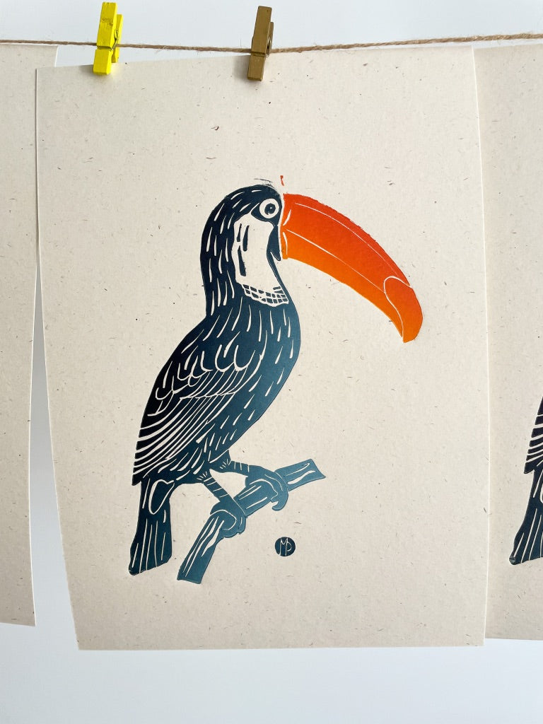 Toucan - Original Linocut