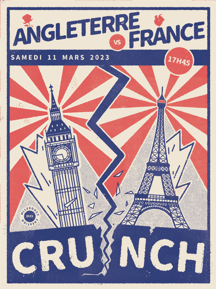 Complete set - French team match poster - 1 free