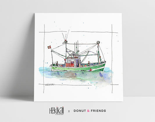 Basque fishing boat - watercolor - pre-order