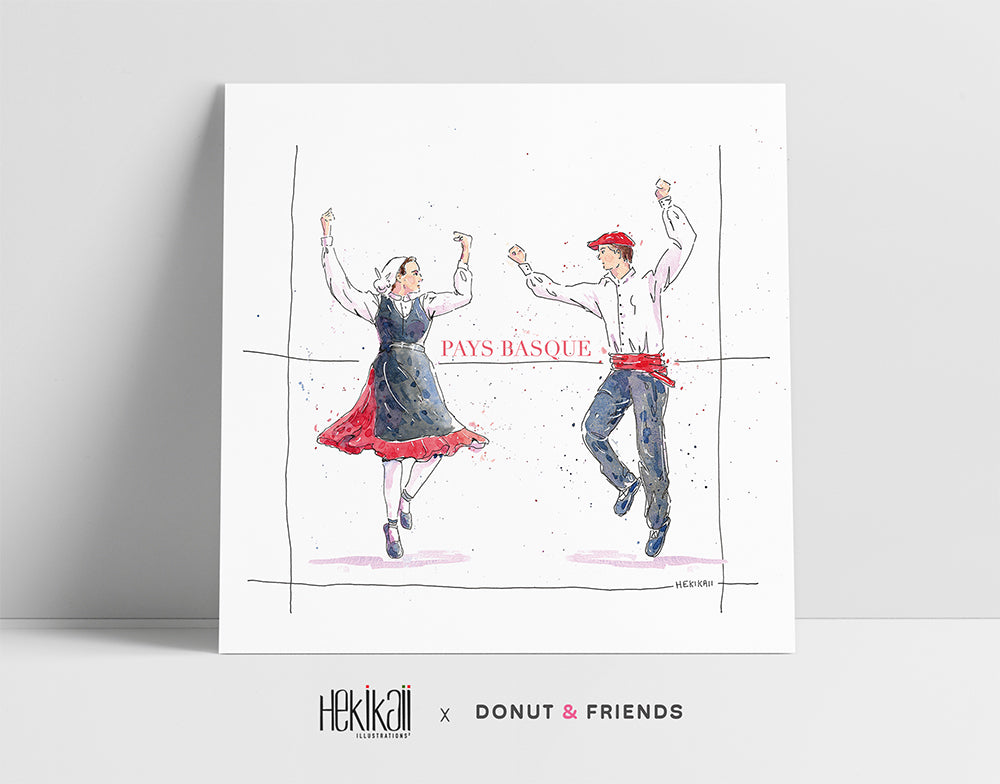 Basque dancers - watercolor - pre-order