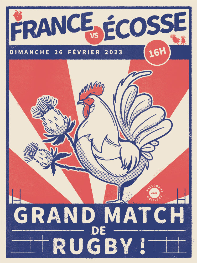 Complete set - French team match poster - 1 free