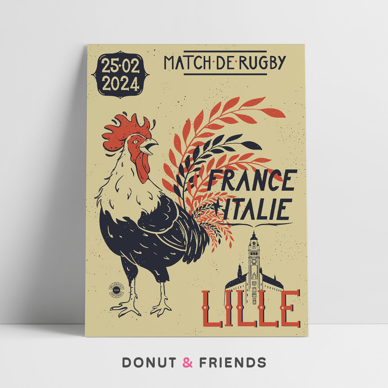 Rugby Poster - France - Italy 2024