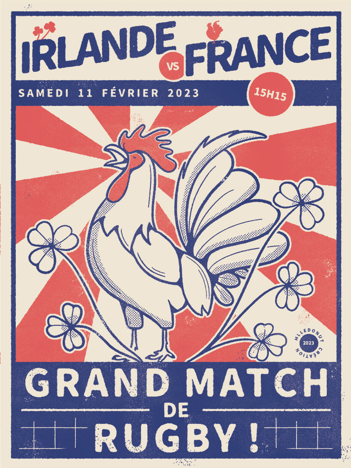 Affiche Rugby - Irlande - France