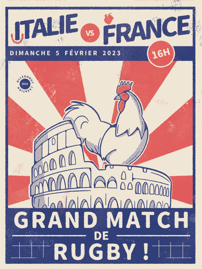 Rugby Poster - Italy - France