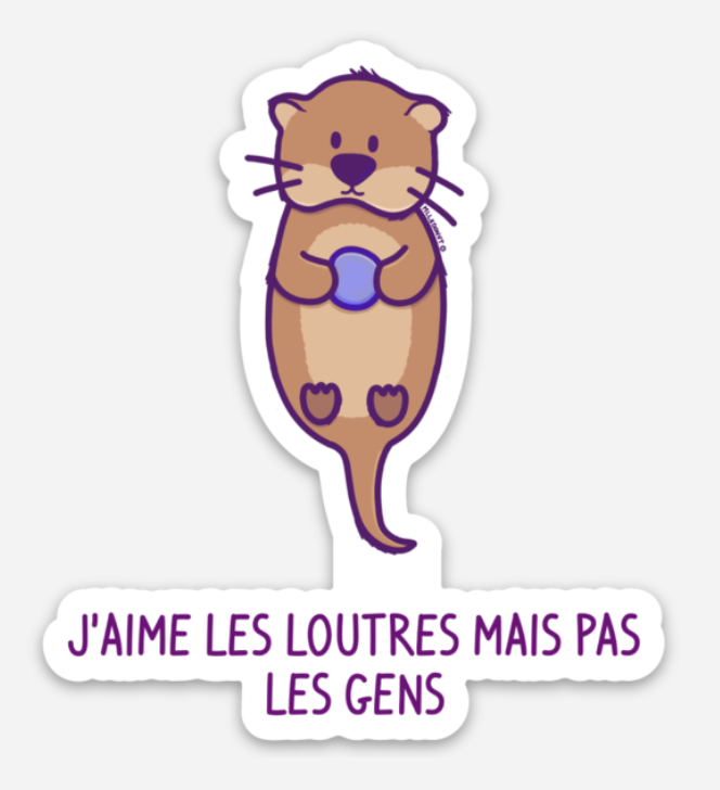 Magnet J'aime les loutres mais pas les gens