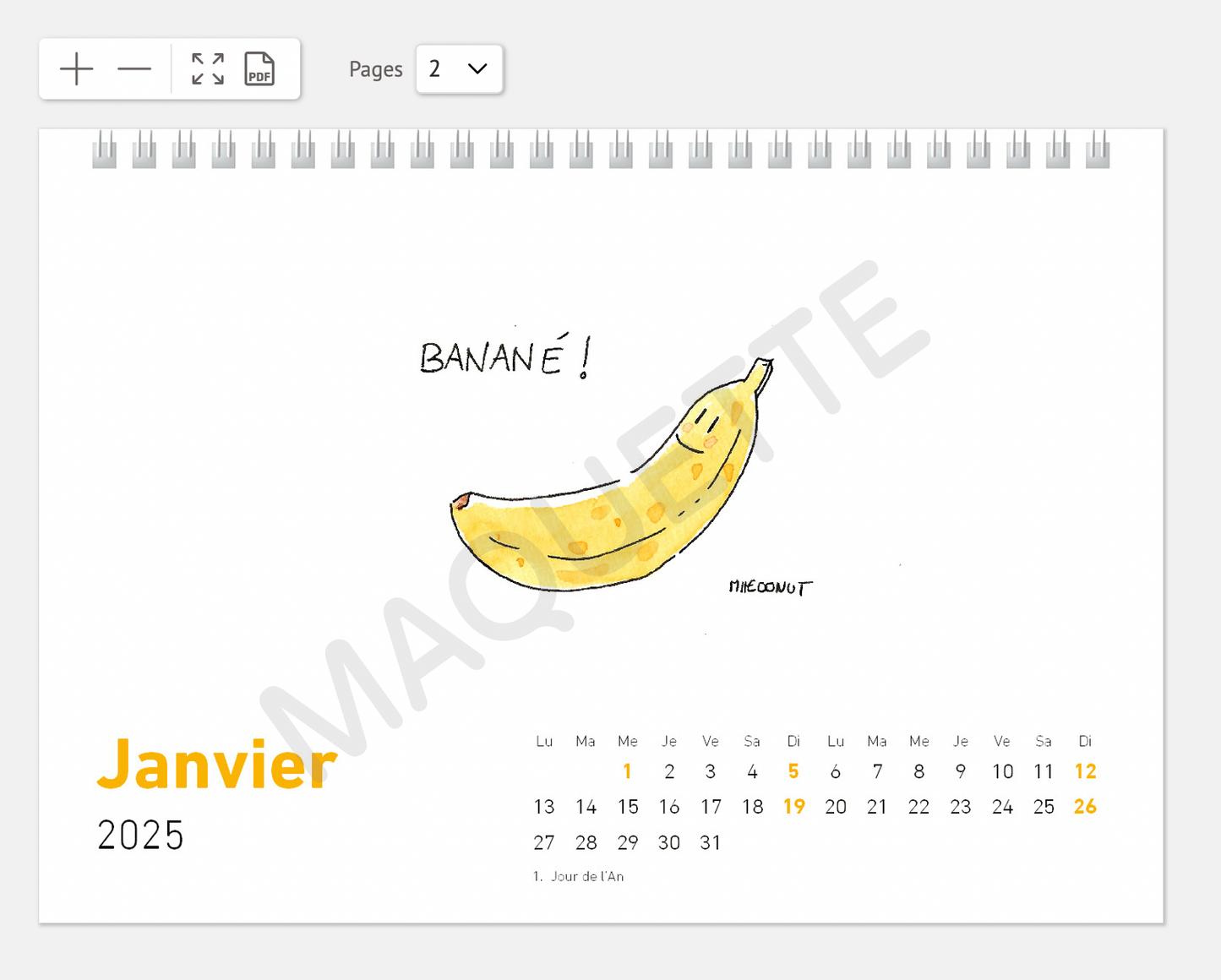 Calendrier de bureau 2025 par MlleDonut - précommande