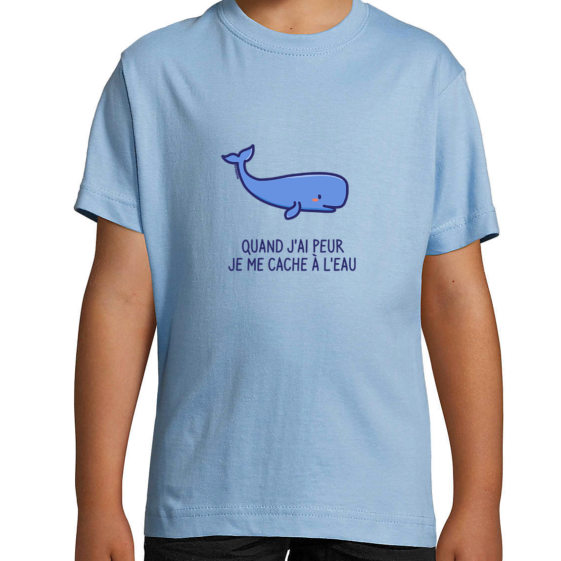 Children's T-shirt - When I'm scared I hide in the water - Sperm whale