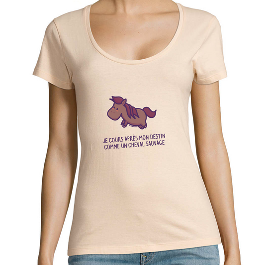 T-shirt Femme - Je cours vers mon destin...-Cheval