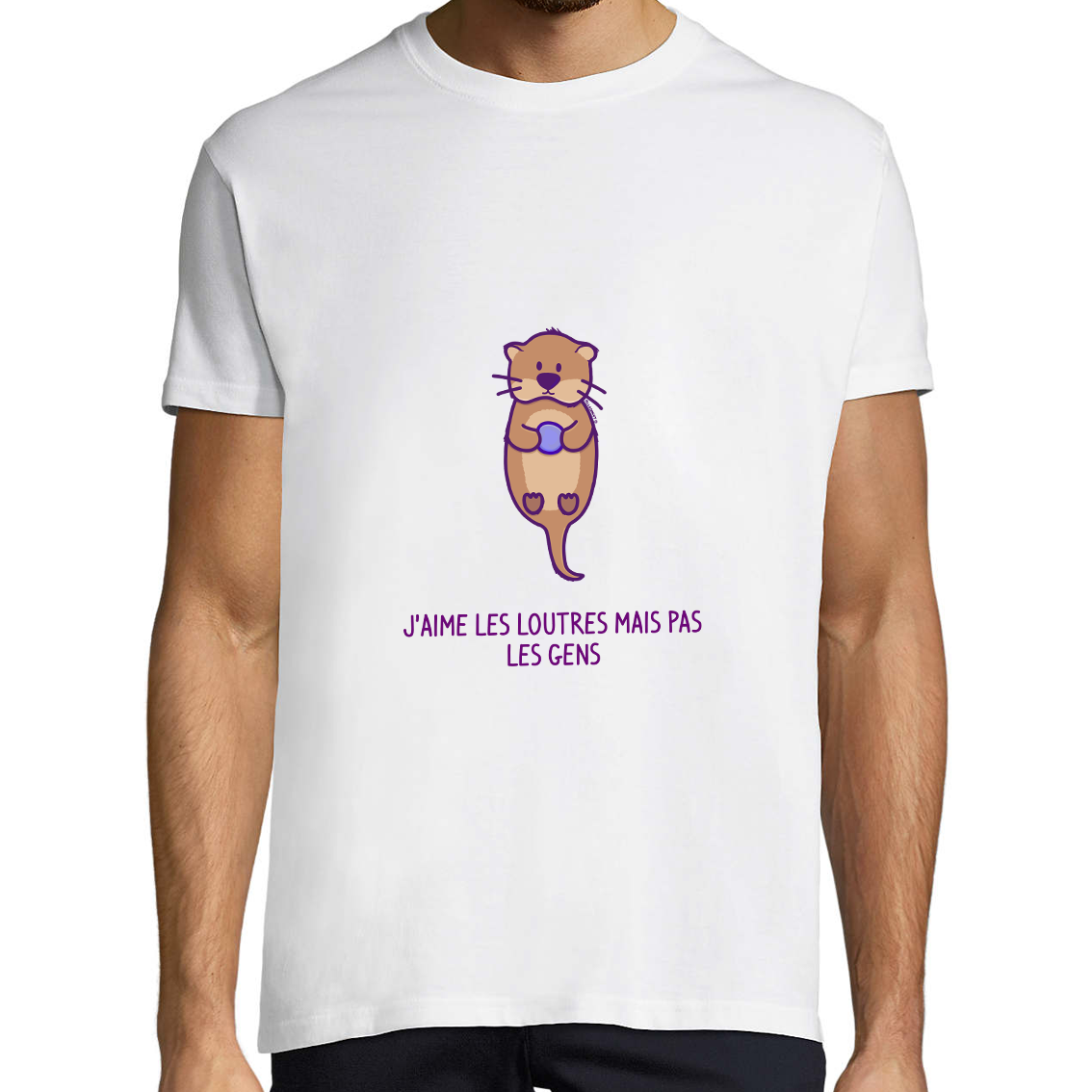 T-shirt Homme - J'aime les loutres mais pas les gens - Loutre